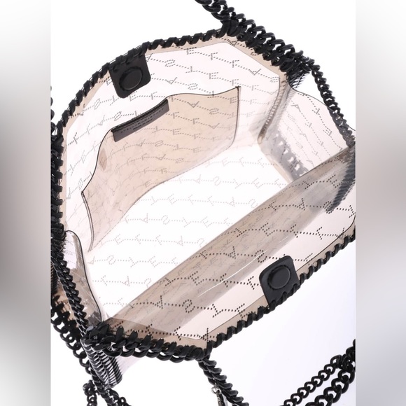 Stella Mccartney Falabella Mini Monogram Tote Bag in Black PVC-FREE SHIPPING - Picture 12 of 16